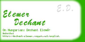 elemer dechant business card